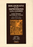 BIBLIOGRAFIA DE LES IMPRESSIONS LUL·LIANES, 1