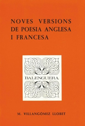 NOVES VERSIONS DE POESIA ANGLESA I FRANCESA